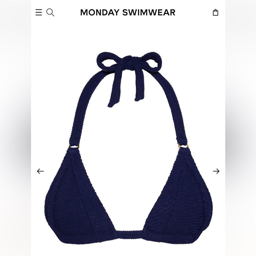 Monday Swimwear MOROCCO TOP MIDNIGHT CRINKLE NWOT-matching bottoms also for sale